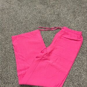 Women's Hot Pink Drawstring Relaxed Pants